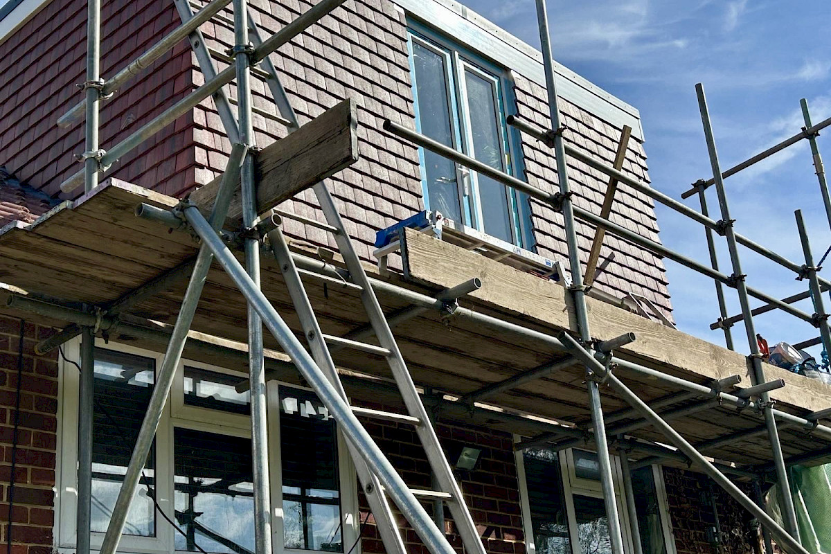 Loft conversion during construction.