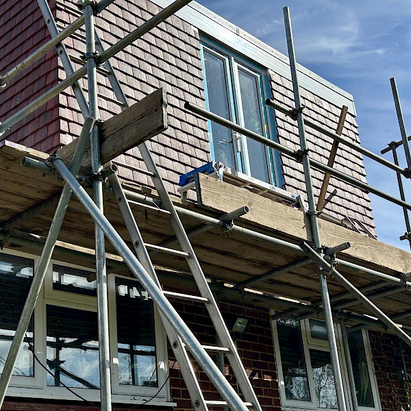 Loft conversion during construction.