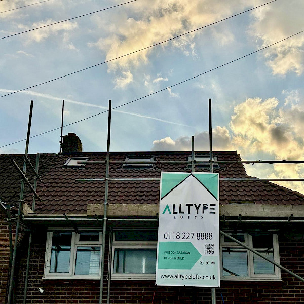 Hip-to-gable loft conversion completed project. Old roof replaced.